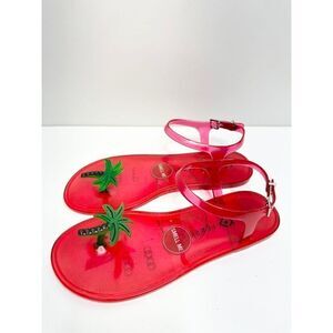 Katy Perry Shoes Womens Size 7 Red Ankle Strap Jelly Sandals